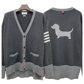 Thom Browne Hector Cardigan Mittelgrau Braun