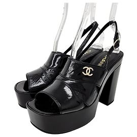 Chanel Open-Toe Sandals Black