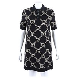 Vestido de punto reversible Gucci Negro