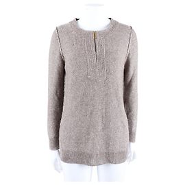 Tory Burch Camisa de linho de manga longa Marrom
