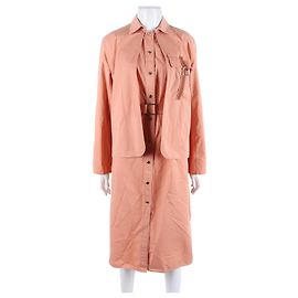 Hermès Hermes Langarmhemd Kleid Pink