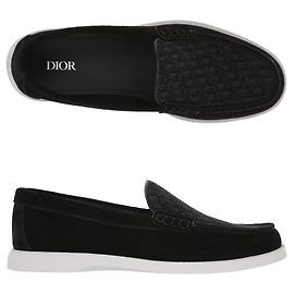 Dior Granville Oblique Wildleder Slipper Schwarz