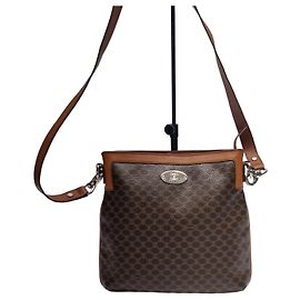 Céline Bolsa transversal com logo Triomphe Marrom