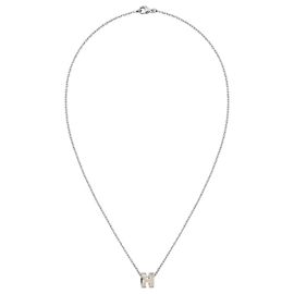 Hermès Collier Mini Popashu Émail Marron Palladium Argent Argenté