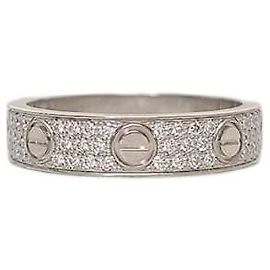 Cartier Anillo de amor de oro blanco completamente pavé de diamantes Blanco