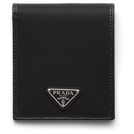 Prada Carteira bi-fold em Re-Nylon com logo triangular preto Preto