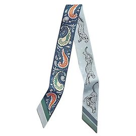 Hermès Bufanda de seda Twilly para mujeres Guepards Multicolor