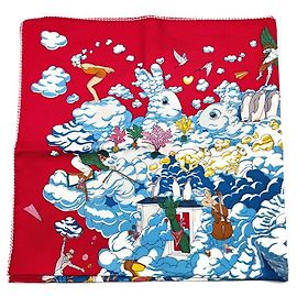 Hermès Lenço de seda Multicor