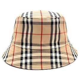 Burberry Checked Bucket Hat Orange