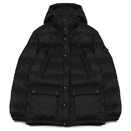 Prada Chaqueta acolchada con capucha y logo triangular Negro
