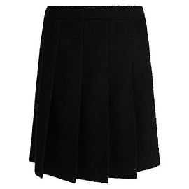 Céline Jupe plissée en tricot bouclé Noir