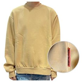 Relaxed Fit Sweatshirt mit Rosa Acne Logo in Hellcamel ALJ Braun