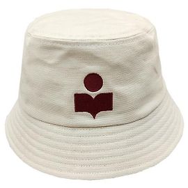Isabel Marant Haley Logo Bucket Hat Ecru Red stamp: ECRD Red