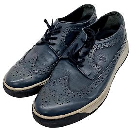 Tod's Blue Leather Sneakers Blue