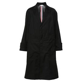 Thom Browne Double Technical Wool Tailored SB Raglan Coat Black