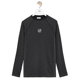 Loewe Langarm-T-Shirt aus technischem Jersey Schwarz