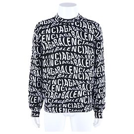 Balenciaga Langarm-Strickpullover Weiß