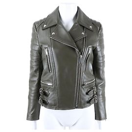Céline Lederjacke Braun