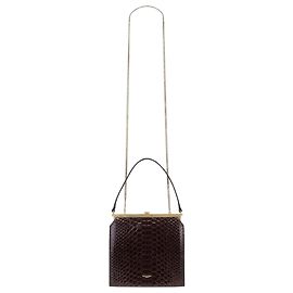 Saint Laurent Borsa con catena in pitone Nero