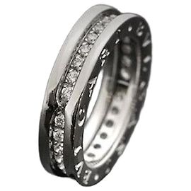 Bulgari Ring aus Weißgold mit vollem Diamanten Größe Weiß