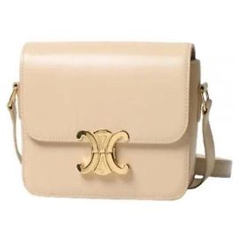 Céline Bolsa TRIOMPHE em couro de bezerro brilhante Marrom