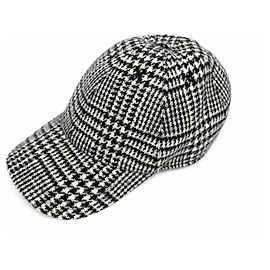 Thom Browne Houndstooth Check Tweed Baseball Cap Brown