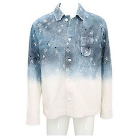 Louis Vuitton Gradient-Jeansjacke Blau