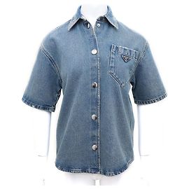 Prada Giacca camicia in denim Blu