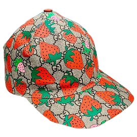 Gucci Boné de beisebol GG Supreme Strawberry Multicor