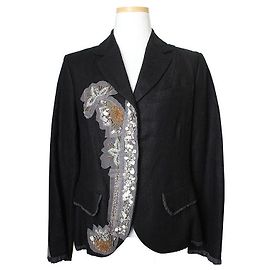 Kenzo Black Beaded Appliqué Jacket Black
