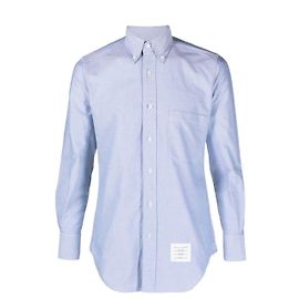 Thom Browne Oxford Button-Up Baumwollhemd Hellblau Blau