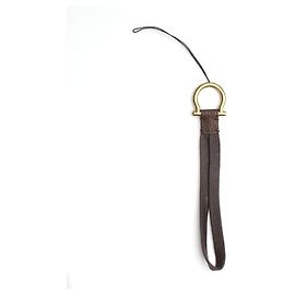 Salvatore Ferragamo Charm de bolsa com chaveiro Gancini Marrom