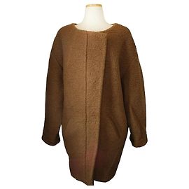 Isabel Marant Camel Boucle Zip Coat Brown