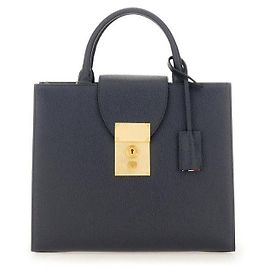 Thom Browne Pebble Grain Small Tote Blue
