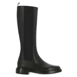 Thom Browne Botas Chelsea de cano alto em grão de seixo Preto