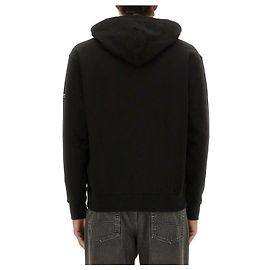 Kenzo Floral Embroidery Hooded Zip Up Black