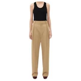 Bottega Veneta Pantalones de sarga de algodón Castaño
