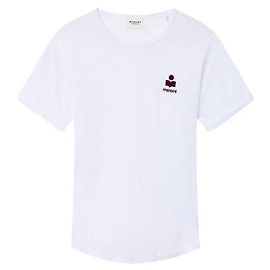 Isabel Marant Leinen T-Shirt mit Logo Weiß