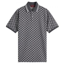Gucci Polo de Jacquard de Algodón Lame Castaño