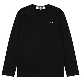 Comme Des Garcons Langarm-T-Shirt Blackheart Patch AX Schwarz
