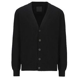 Givenchy Woll-Cardigan mit Logo Schwarz