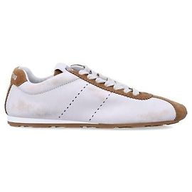 Miu Miu Baskets en daim en cuir Napa Blanc