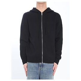 Loewe Grafischer Zip-Hoodie aus Wolle Schwarz