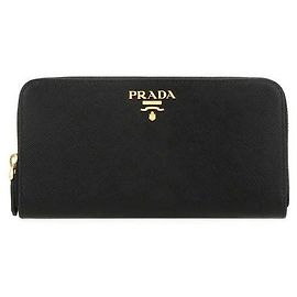 Prada Saffiano Long Wallet Black