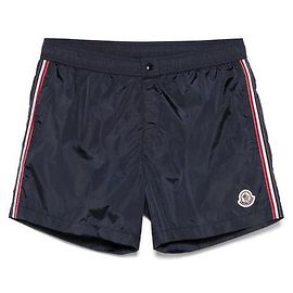 Moncler Badehosen mit Logo-Patch Blau