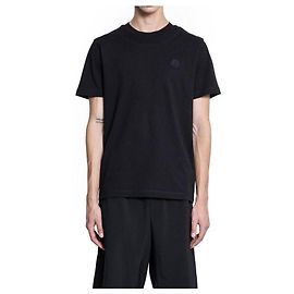 Moncler Baumwoll-T-Shirt mit Logo-Patch Schwarz