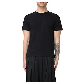 Comme Des Garcons Kurzarm-T-Shirt mit rotem Herz-Patch AX Schwarz