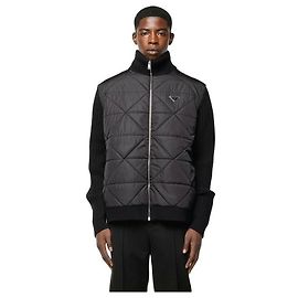 Prada Jaqueta acolchoada de lã ReNylon Preto