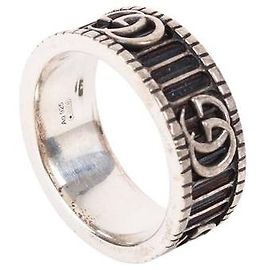 Gucci GG Marmont Double Silver Ring Black