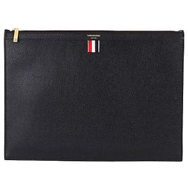Thom Browne Grande borsa a mano con zip e supporto per laptop Nero